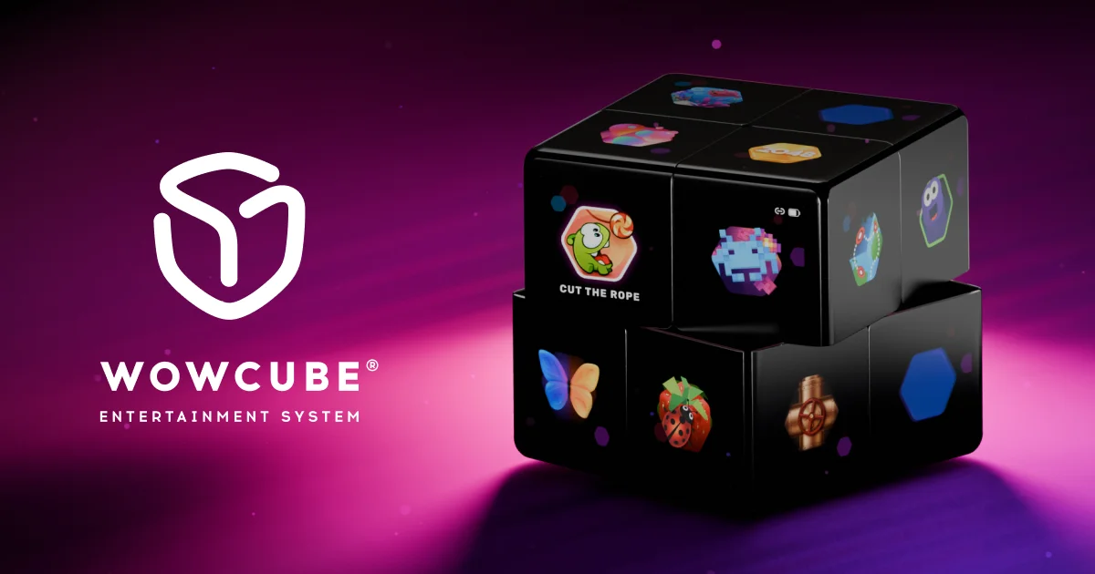 WOWCube Entertainment System displaying a collection of games